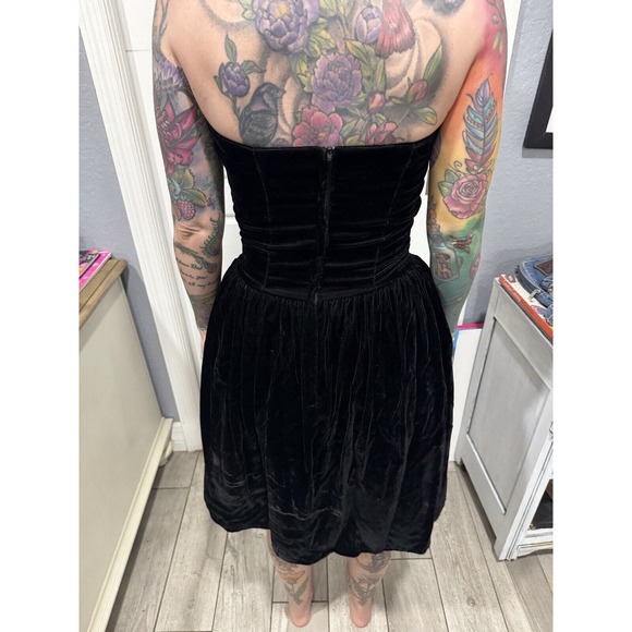 VTG Jessica‎ McClintock Gunne Sax NWT Black Strapless Jeweled Dress Size 7/8 - Picture 2 of 12